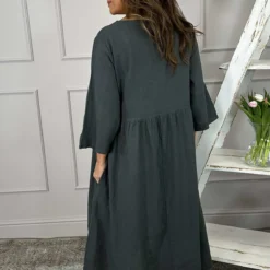 Francesca Linen Dress Charcoal 9 Francesca Linen Dress Charcoal -Kitandkaboodal Store IMG 2356 3fde0e57 a239 429c 9e9c 79004d64ffde