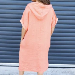 Carlina Hooded Flower Detail Linen Dress Orange 9 Carlina Hooded Flower Detail Linen Dress Orange -Kitandkaboodal Store IMG 2376 f3f238ba be37 44c3 a91a 8186681ca57f