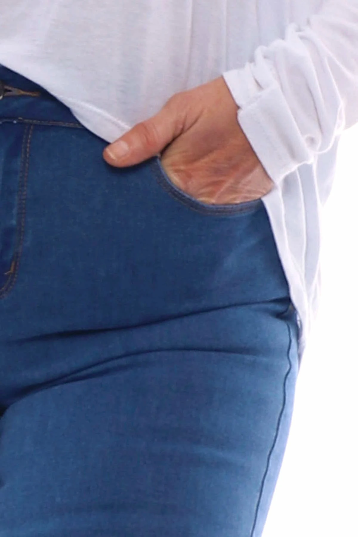 Pinns Slim Fit Super-Stretch Denim Jean Mid Denim 5 Pinns Slim Fit Super-Stretch Denim Jean Mid Denim - Image 3