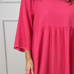 Francesca Linen Dress Hot Pink -Kitandkaboodal Store IMG 2382 c43c079b e5ef 44f0 8270 2ce14f73e238