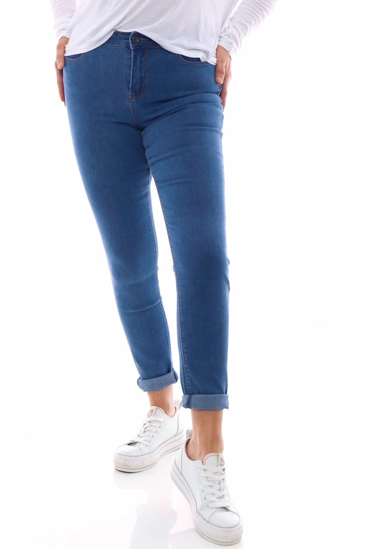 Pinns Slim Fit Super-Stretch Denim Jean Mid Denim 7 Pinns Slim Fit Super-Stretch Denim Jean Mid Denim - Image 5