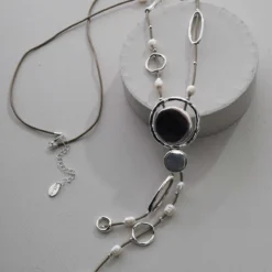 Darla Necklace Silver/Mocha -Kitandkaboodal Store IMG 2431 55336307 b781 44f6 b3cf 4da9d6ef30f4