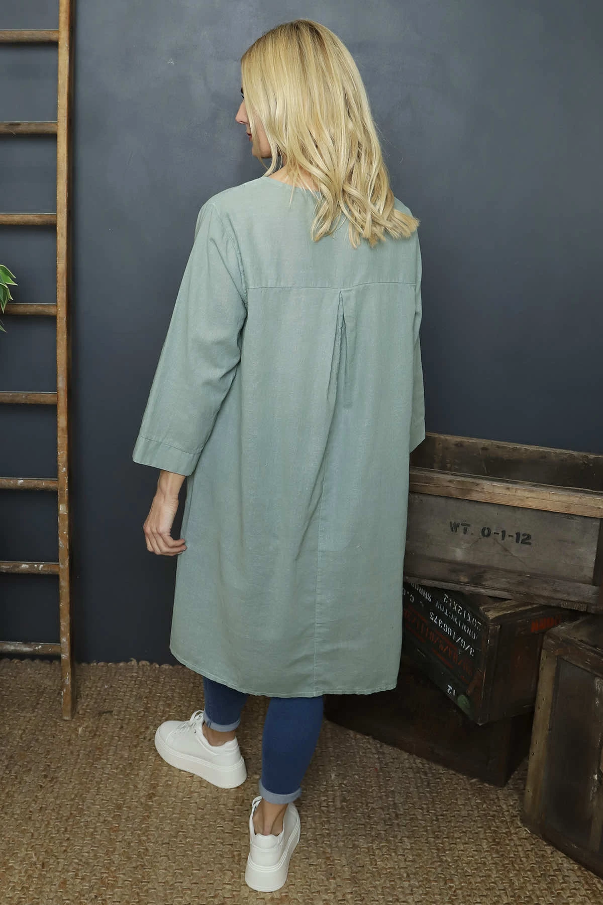 Davina Linen Tunic Light Khaki 6 Davina Linen Tunic Light Khaki - Image 4