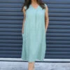 Everly Sleeveless Linen Dress Sage Green -Kitandkaboodal Store IMG 2490 33c83e30 b4bf 4a87 af8f 072a4ad7c819