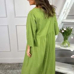 Francesca Linen Dress Olive 9 Francesca Linen Dress Olive -Kitandkaboodal Store IMG 2523 e0b912e1 fd3f 45fb a132 b38b99444e90