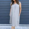 Everly Sleeveless Linen Dress Mocha