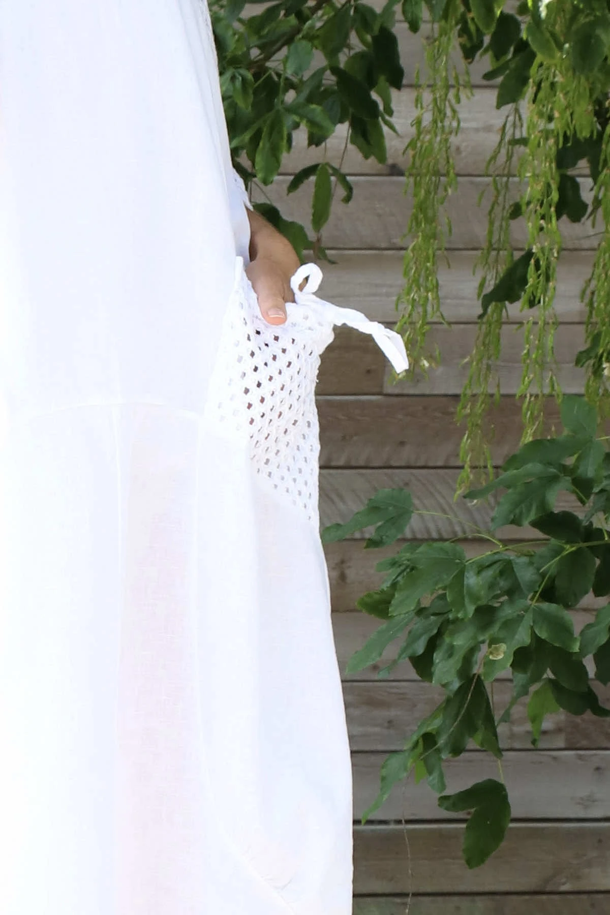 Cadie Crochet Detail Linen Dress White 5 Cadie Crochet Detail Linen Dress White - Image 3