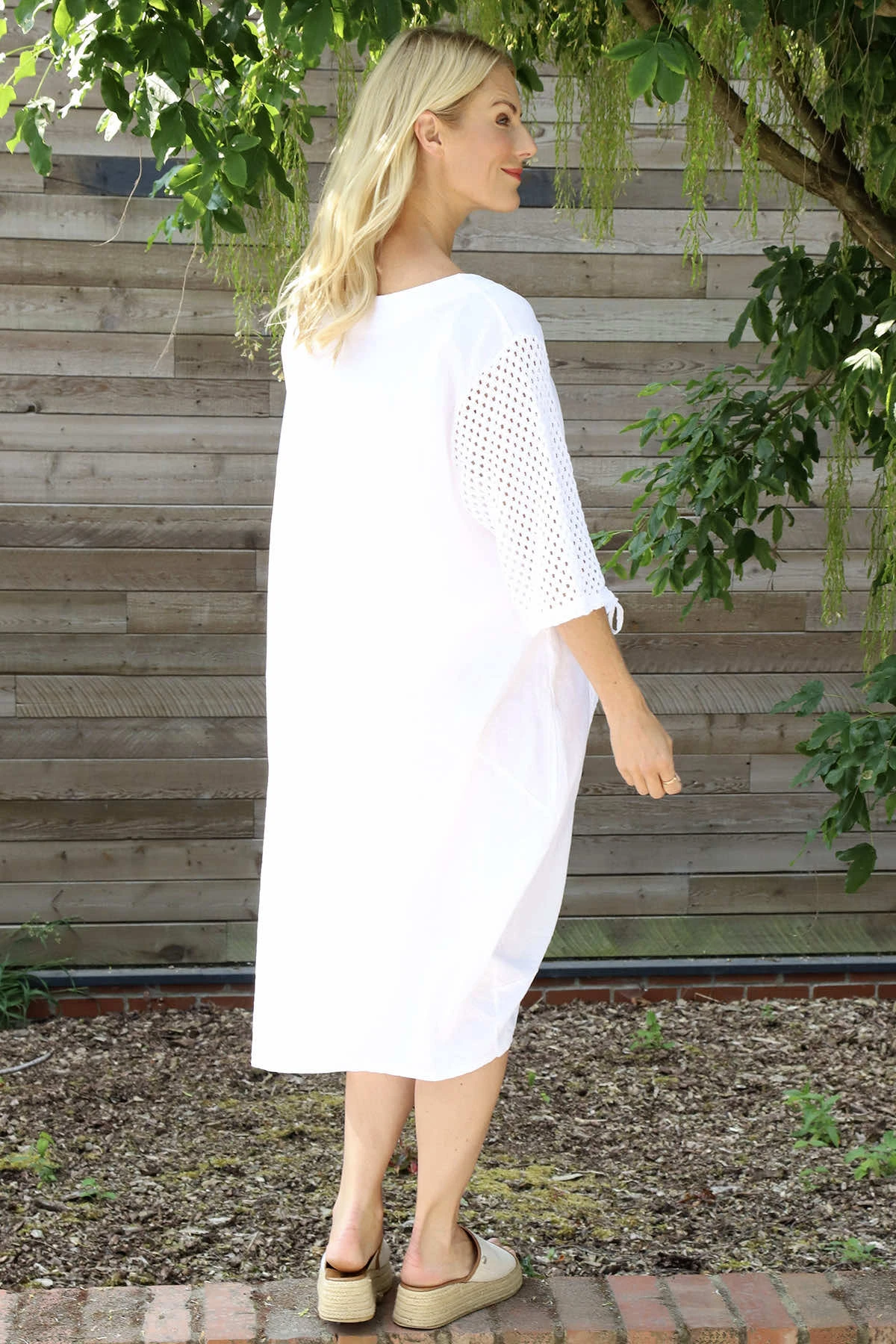 Cadie Crochet Detail Linen Dress White 6 Cadie Crochet Detail Linen Dress White - Image 4