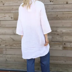 Tarna Button Linen Tunic White 9 Tarna Button Linen Tunic White -Kitandkaboodal Store IMG 2551 3107e348 8be9 4060 b27a 7180c67bbf12