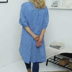 Martza Stripe Cotton Shirt Cobalt -Kitandkaboodal Store IMG 2597 67f72ef2 481c 4caf 8b4b 8ac531b4fd93