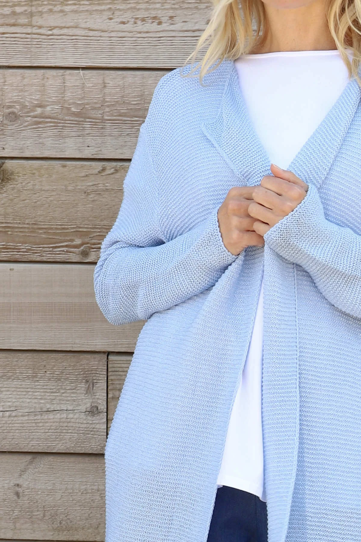 Verity Knit Cardigan Powder Blue 4 Verity Knit Cardigan Powder Blue - Image 3