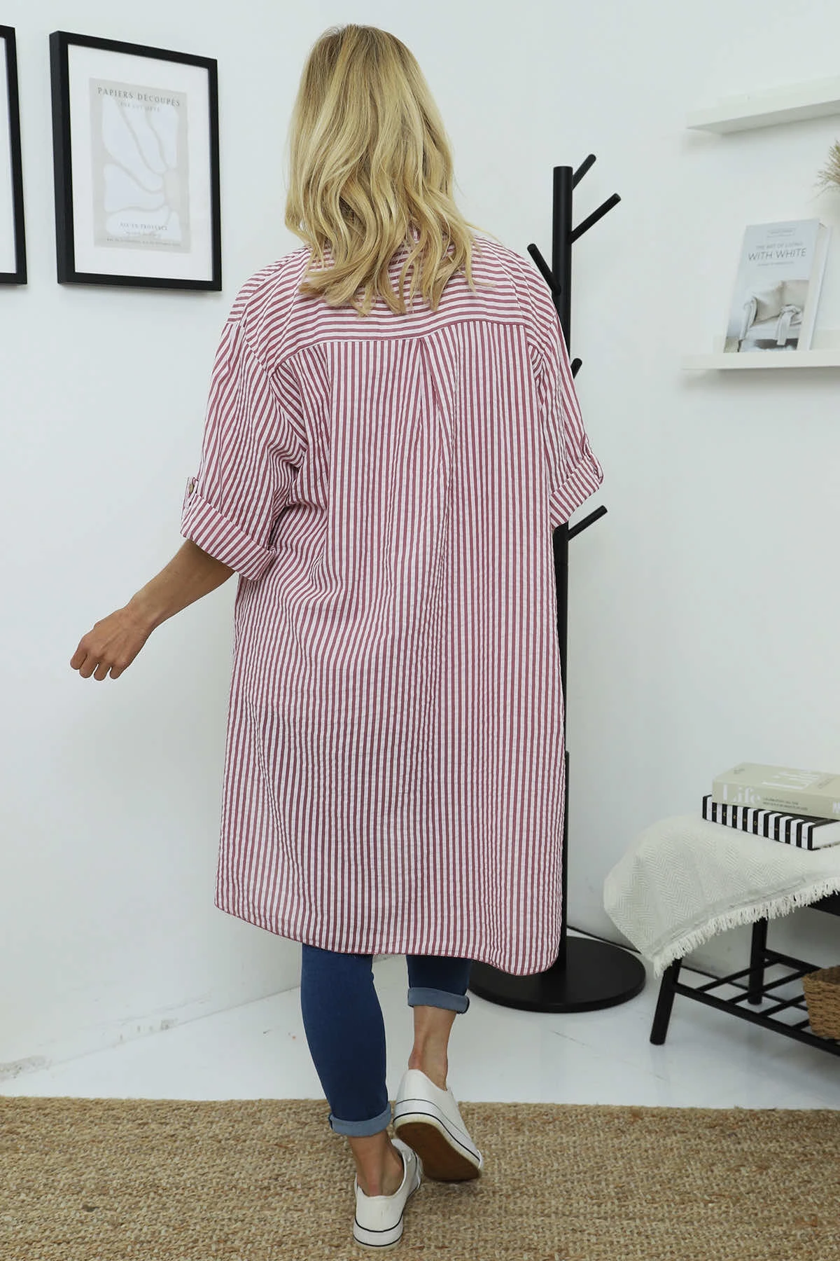 Martza Stripe Cotton Shirt Grape 6 Martza Stripe Cotton Shirt Grape - Image 4