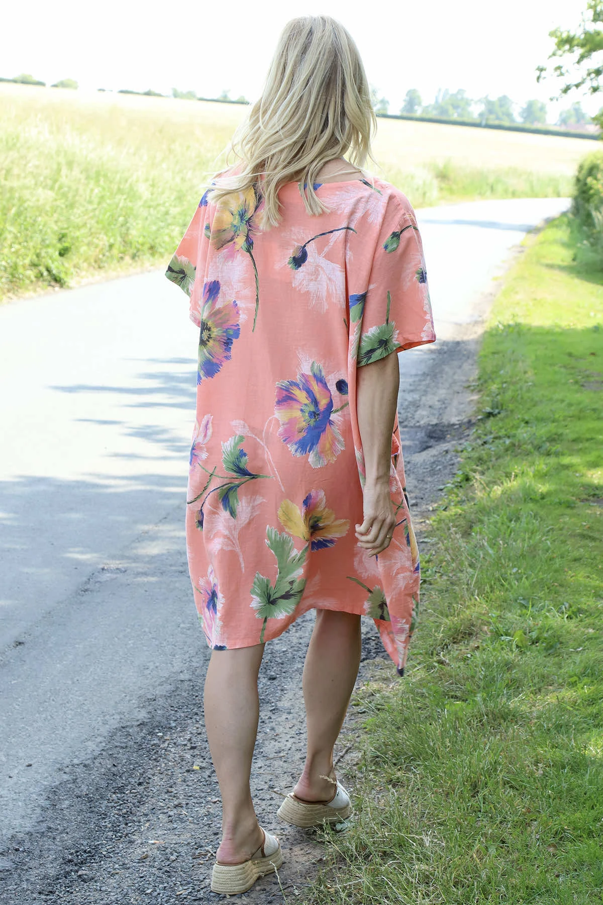 Milana Print Linen Dress Orange 6 Milana Print Linen Dress Orange - Image 4