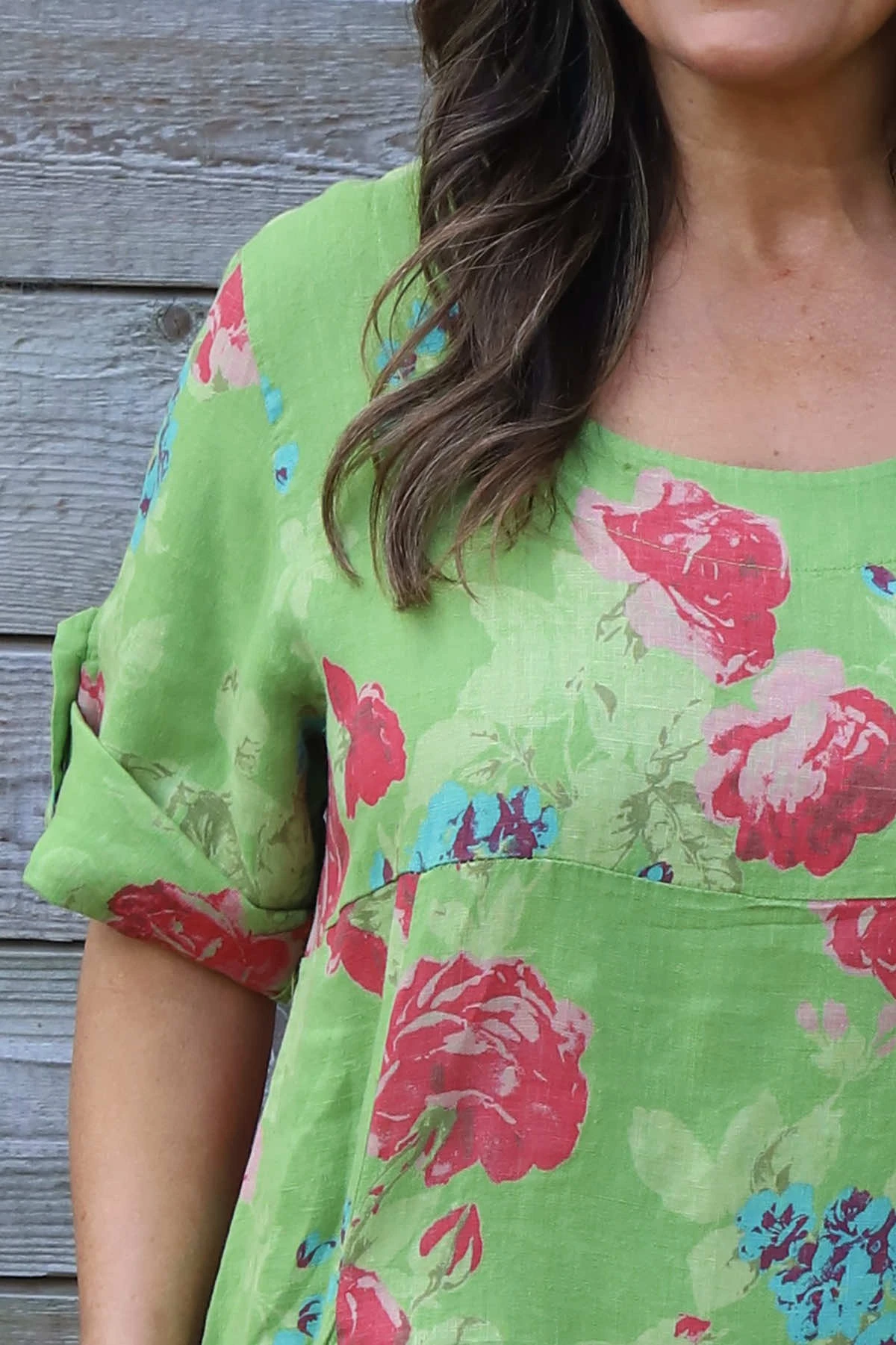 Jolee Floral Print Linen Dress Green 5 Jolee Floral Print Linen Dress Green - Image 3