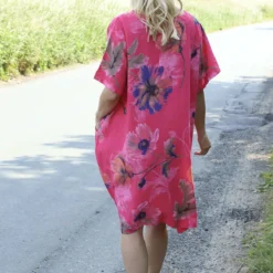Milana Print Linen Dress Fuchsia -Kitandkaboodal Store IMG 2675 97ab7924 2859 49ba bbf3 30eeb36a698e