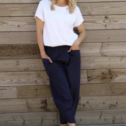 Primrose Linen Trousers Navy