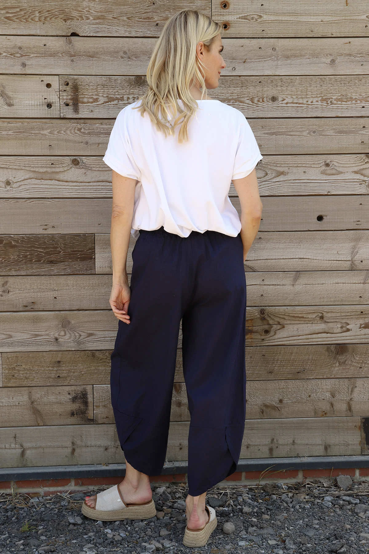 Primrose Linen Trousers Navy 6 Primrose Linen Trousers Navy - Image 4