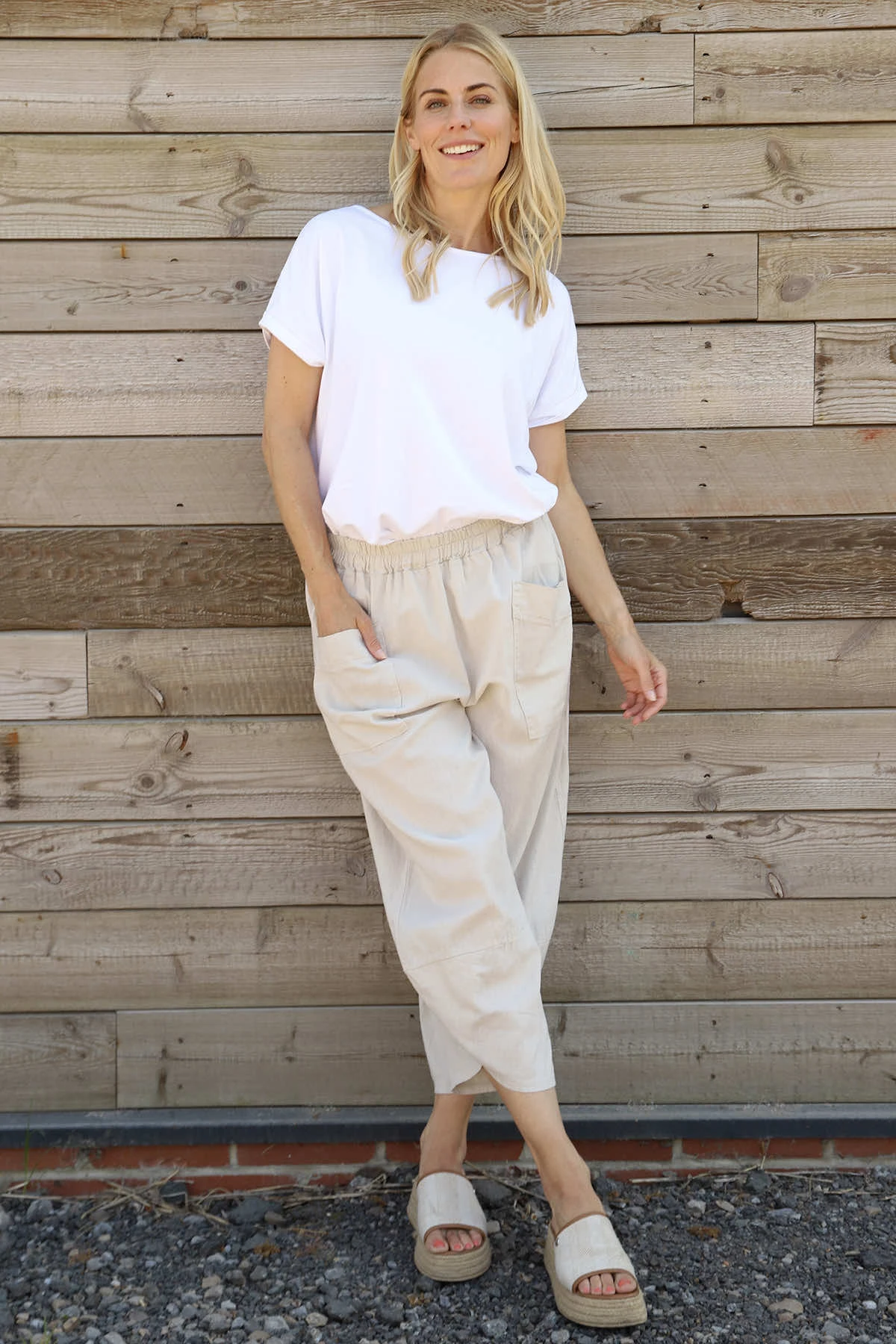 Primrose Linen Trousers Stone 4 Primrose Linen Trousers Stone - Image 2