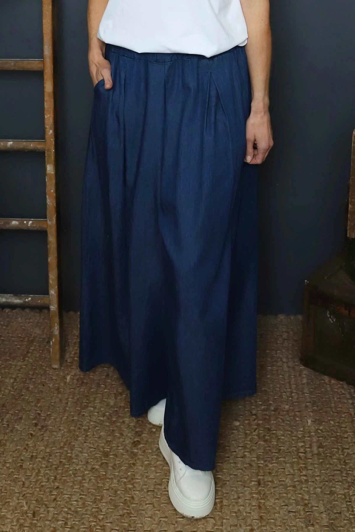 Trish Wide Leg Denim Trousers Dark Denim 5 Trish Wide Leg Denim Trousers Dark Denim - Image 3