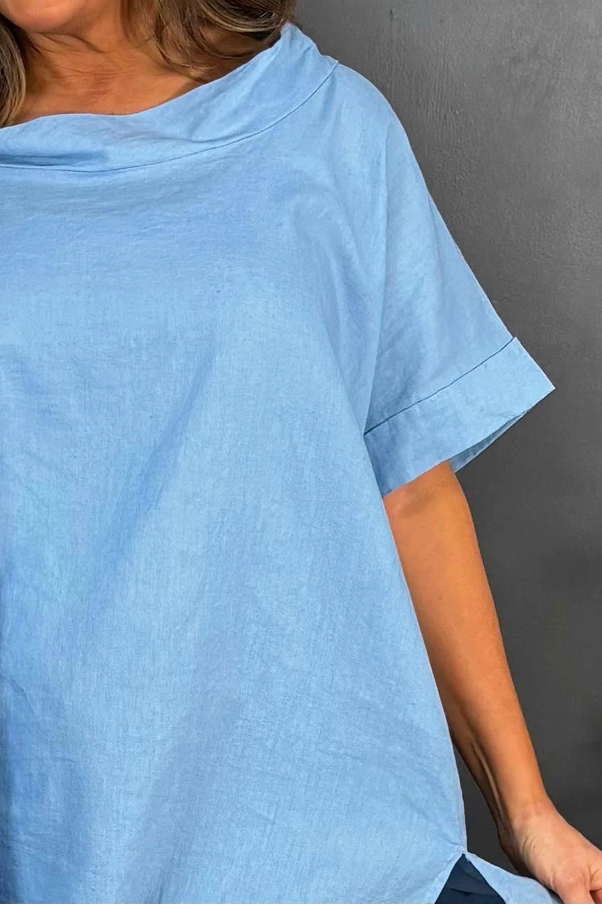 Baines Linen Top Powder Blue 5 Baines Linen Top Powder Blue - Image 3