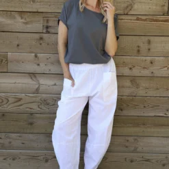 Primrose Linen Trousers White