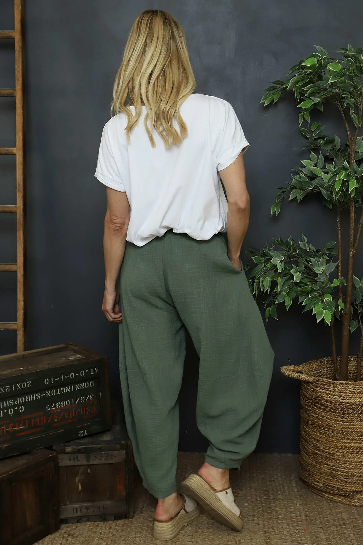 Ratana Cotton Trousers Khaki 6 Ratana Cotton Trousers Khaki - Image 4