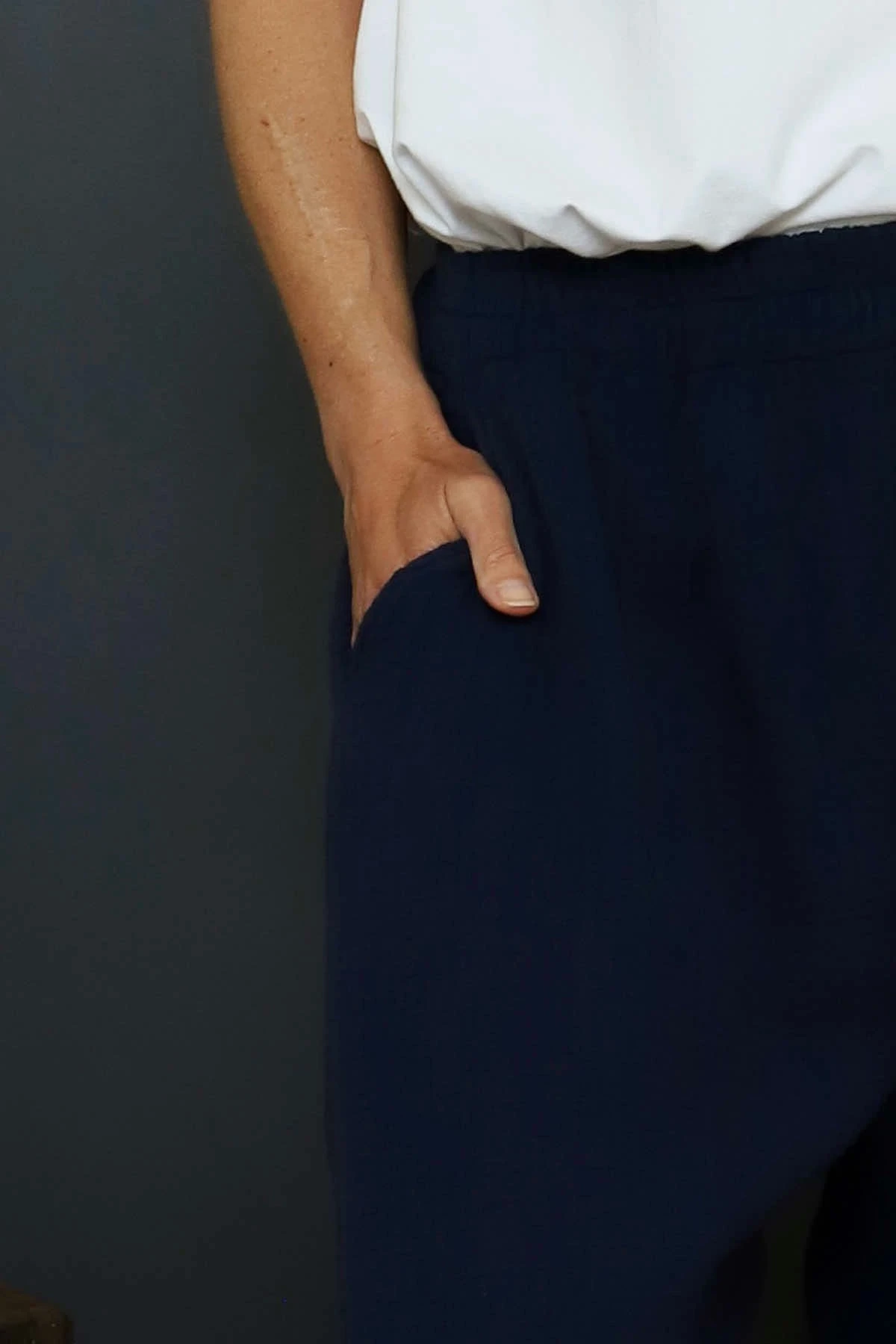 Ratana Cotton Trousers Navy 5 Ratana Cotton Trousers Navy - Image 3