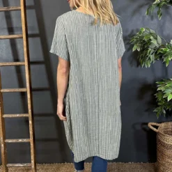 Phoebe Stripe Cotton Dress Khaki -Kitandkaboodal Store IMG 2804 04d259e9 4d95 4c43 9754 6b3692cd6ac2