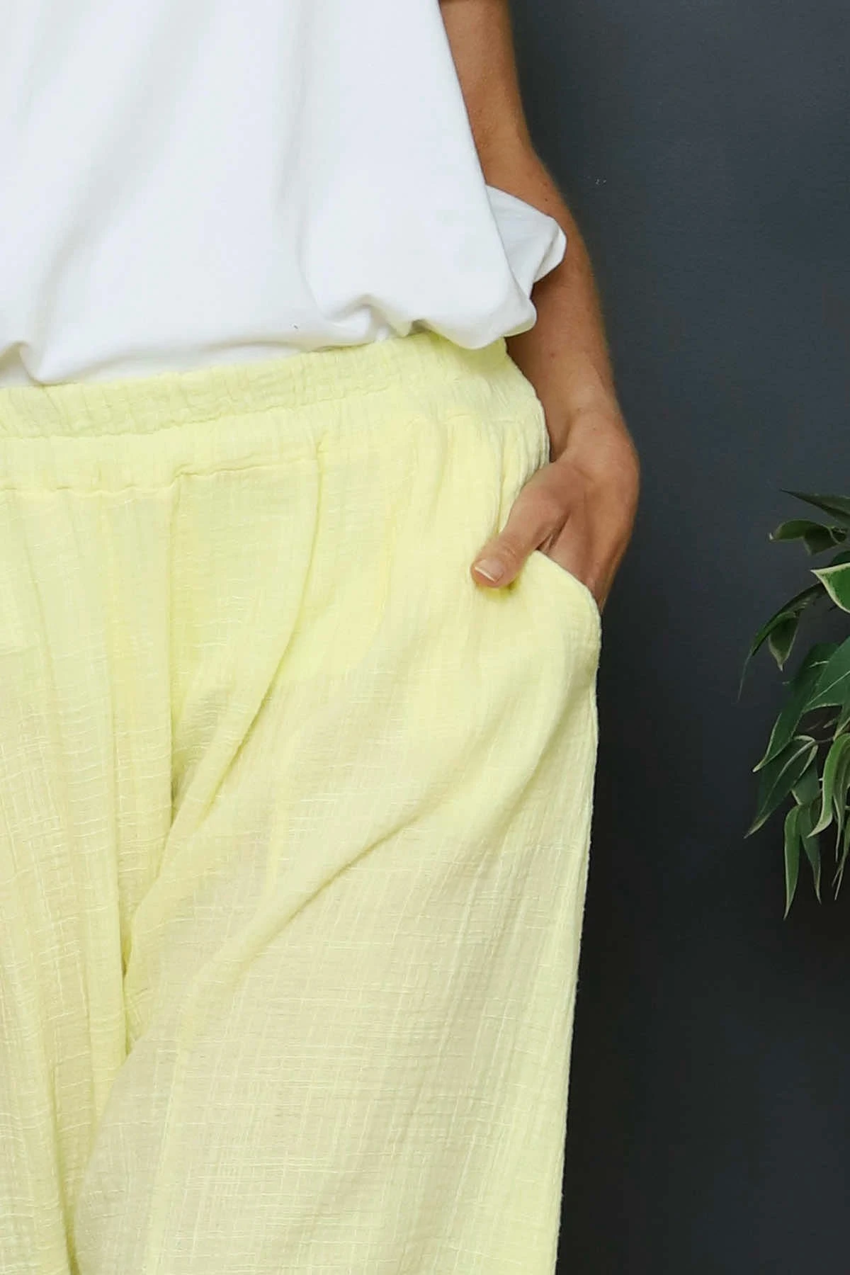 Ratana Cotton Trousers Yellow 5 Ratana Cotton Trousers Yellow - Image 3