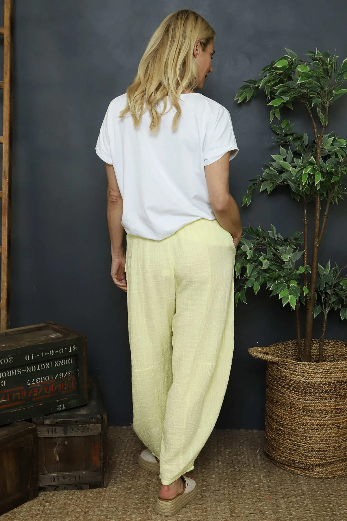 Ratana Cotton Trousers Yellow 6 Ratana Cotton Trousers Yellow - Image 4