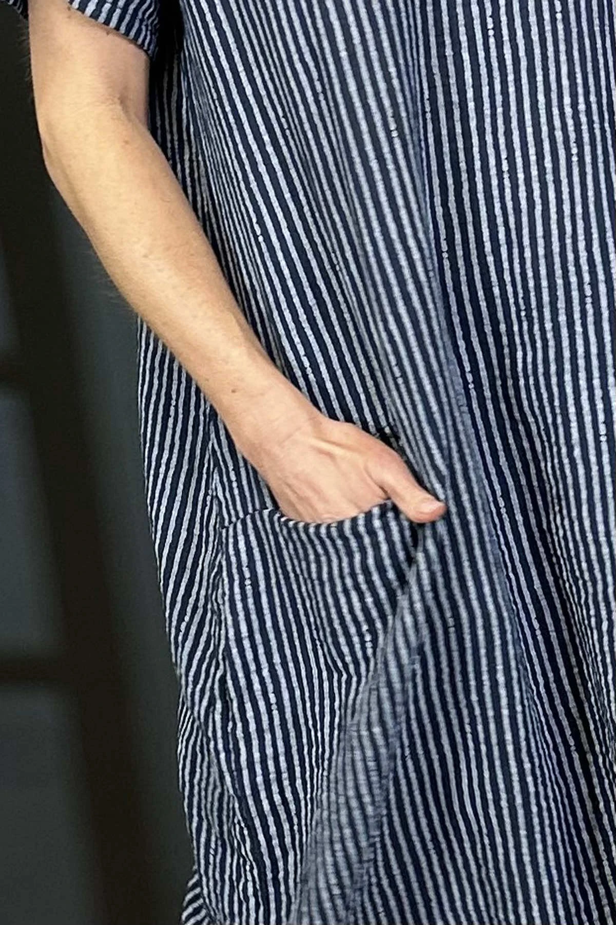 Phoebe Stripe Cotton Dress Navy 5 Phoebe Stripe Cotton Dress Navy - Image 3