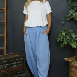 Ratana Cotton Trousers Powder Blue