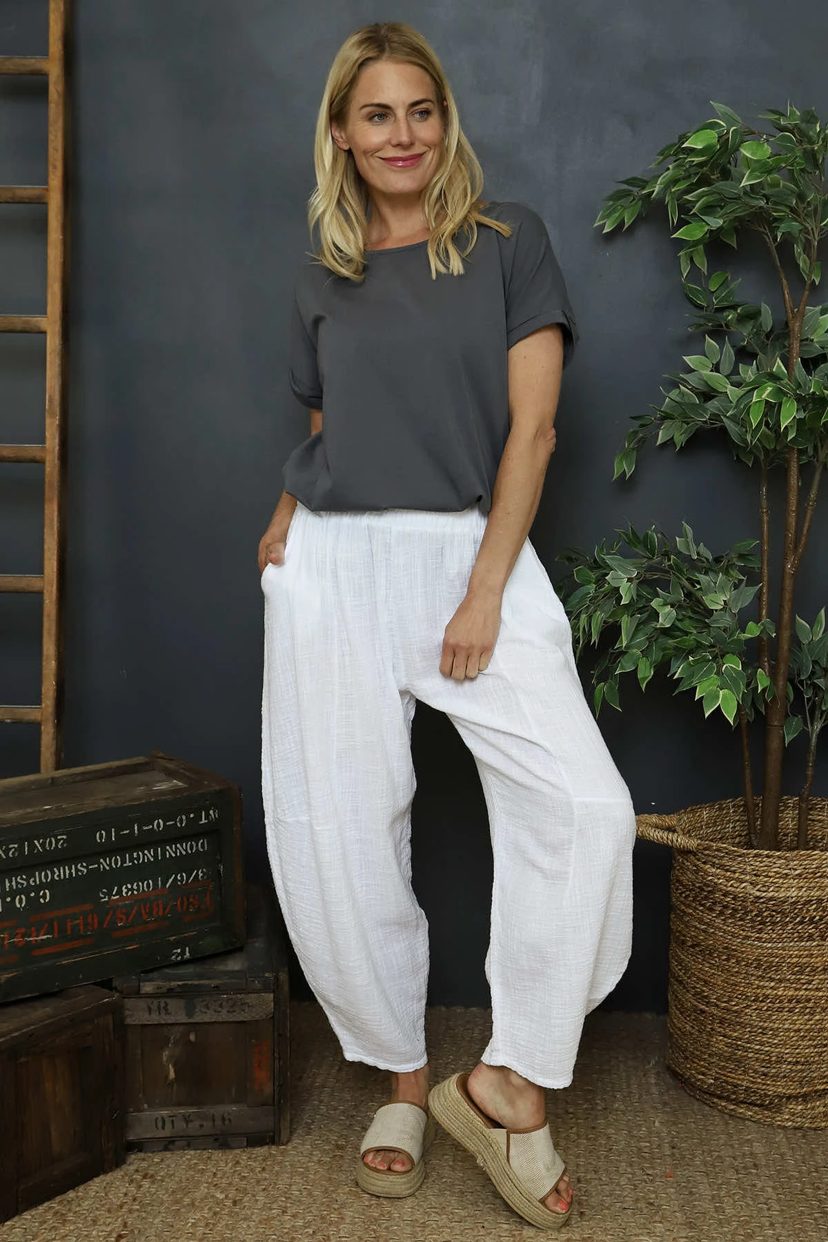 Ratana Cotton Trousers White 3 Ratana Cotton Trousers White