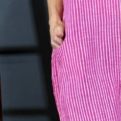 Phoebe Stripe Cotton Dress Fuchsia -Kitandkaboodal Store IMG 2836 54066f2f 9209 423a add4 902389d61e23