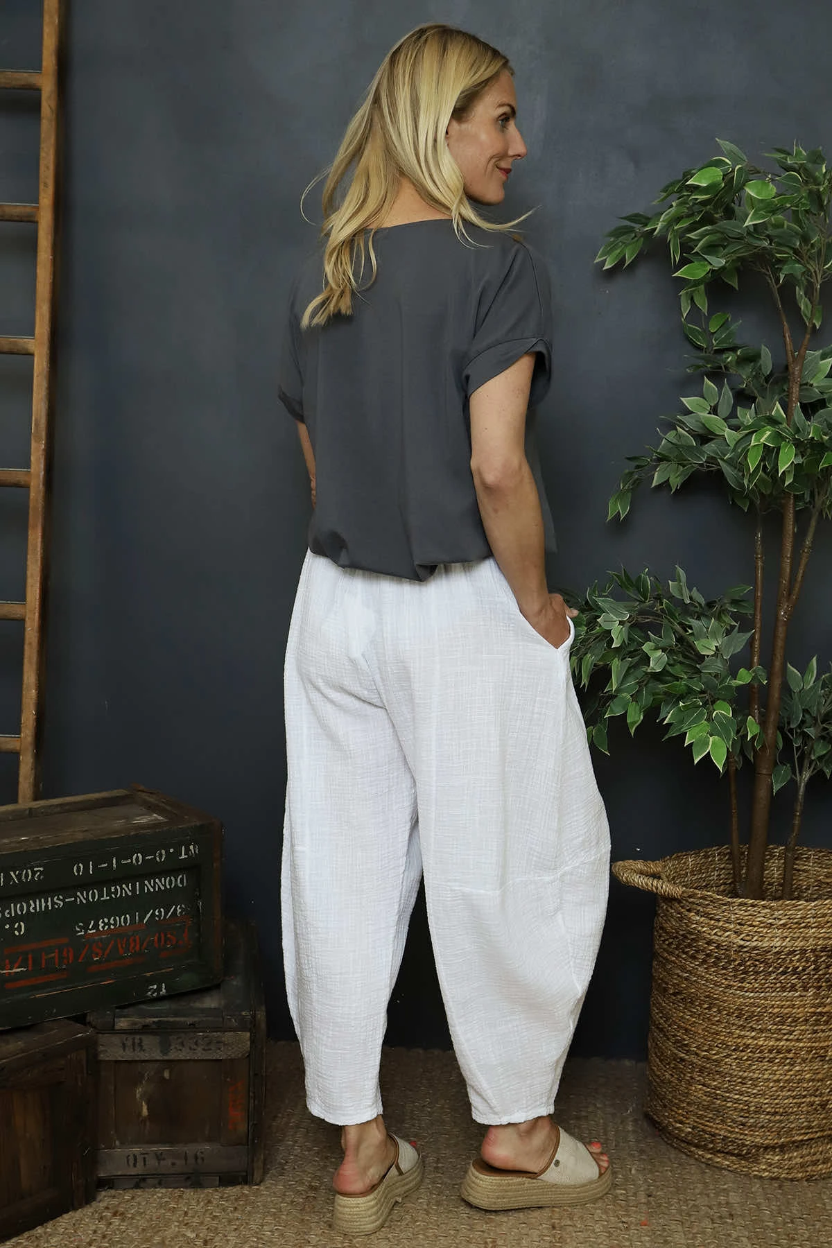 Ratana Cotton Trousers White 6 Ratana Cotton Trousers White - Image 4