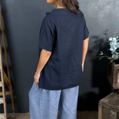 Baines Linen Top Navy -Kitandkaboodal Store IMG 2841 dea3d010 c6f6 43ed ae50 300d2880315c