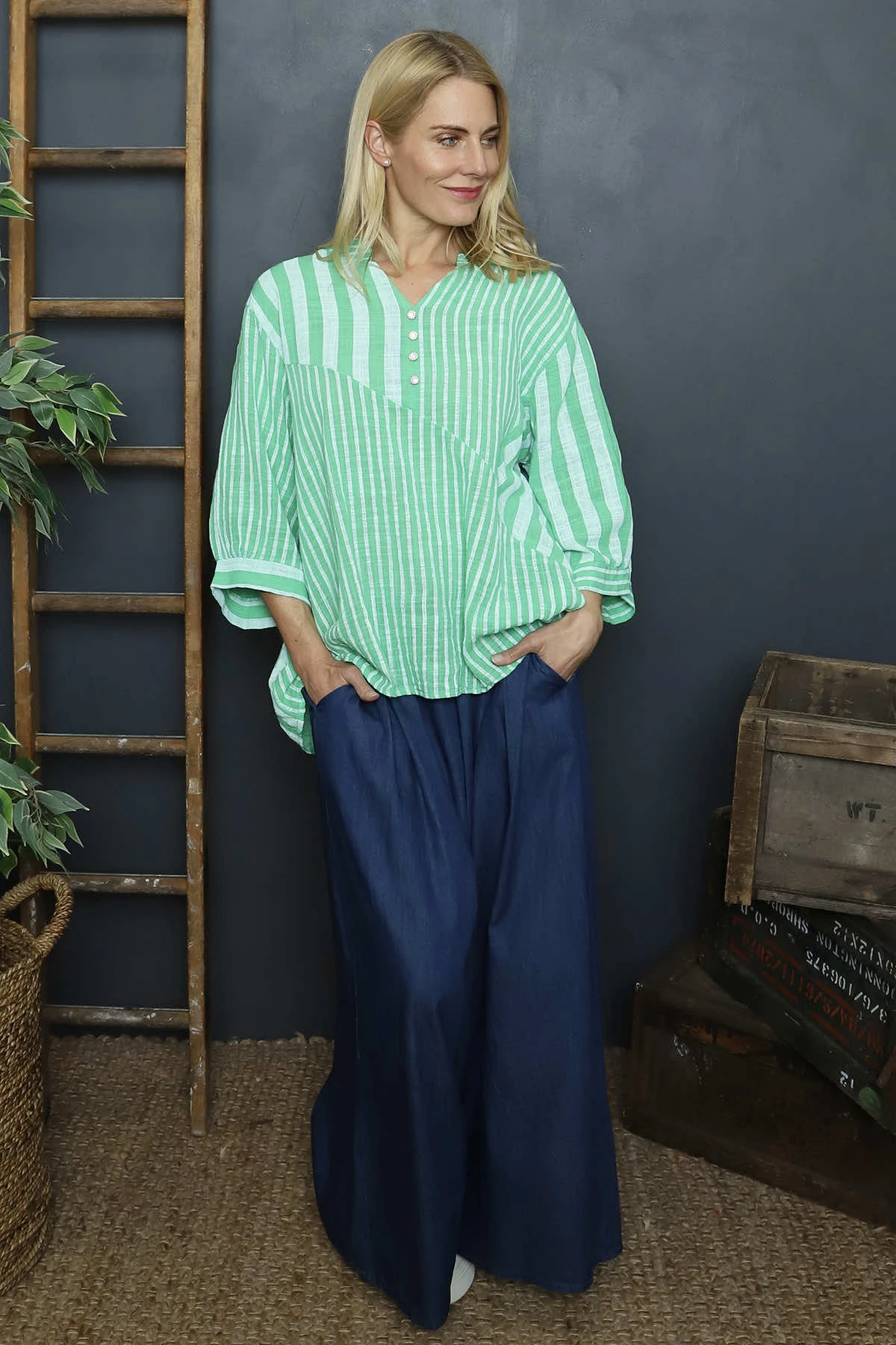 Trish Wide Leg Denim Trousers Dark Denim 4 Trish Wide Leg Denim Trousers Dark Denim - Image 2