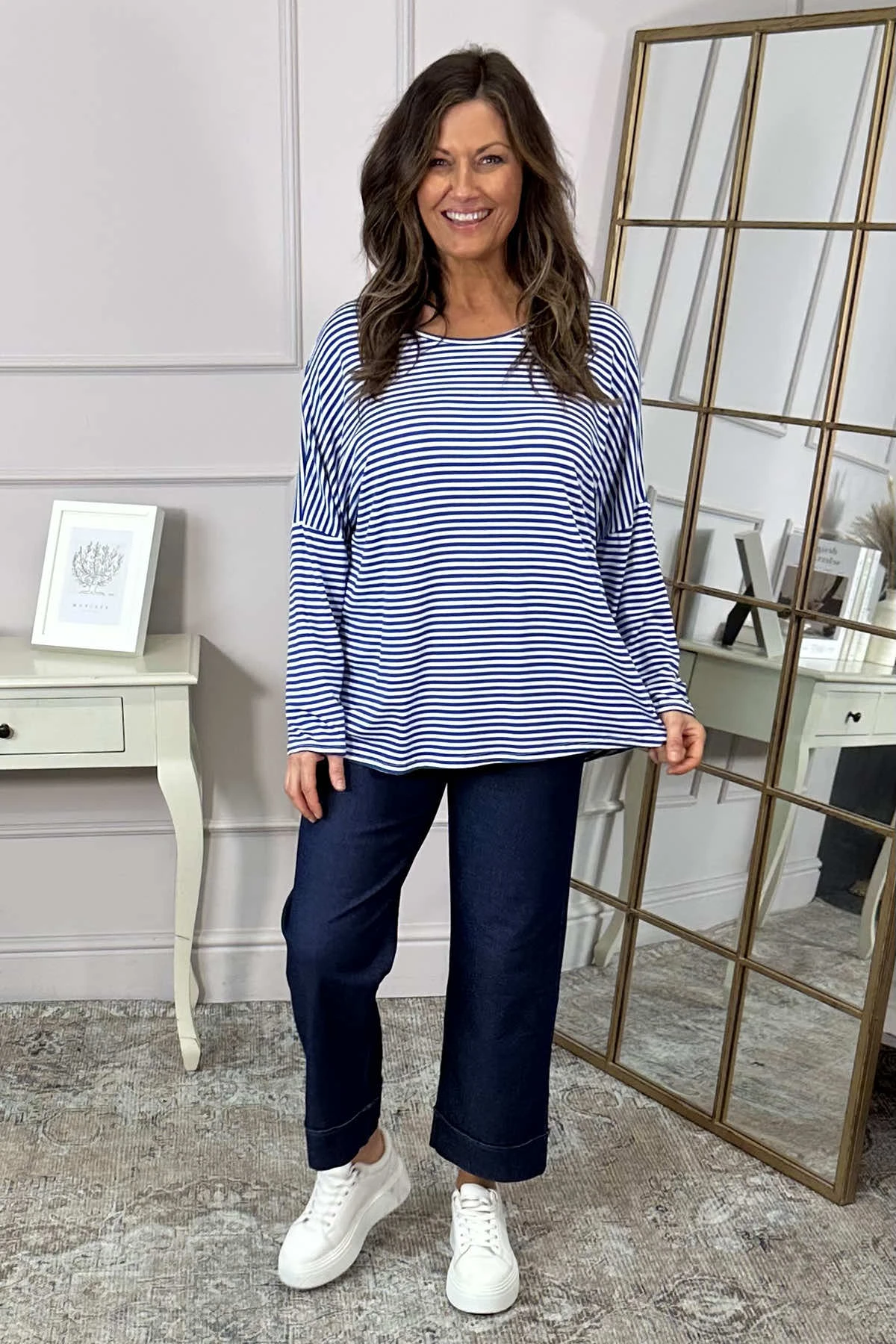 Frances Stripe Sweat Top Cobalt 3 Frances Stripe Sweat Top Cobalt