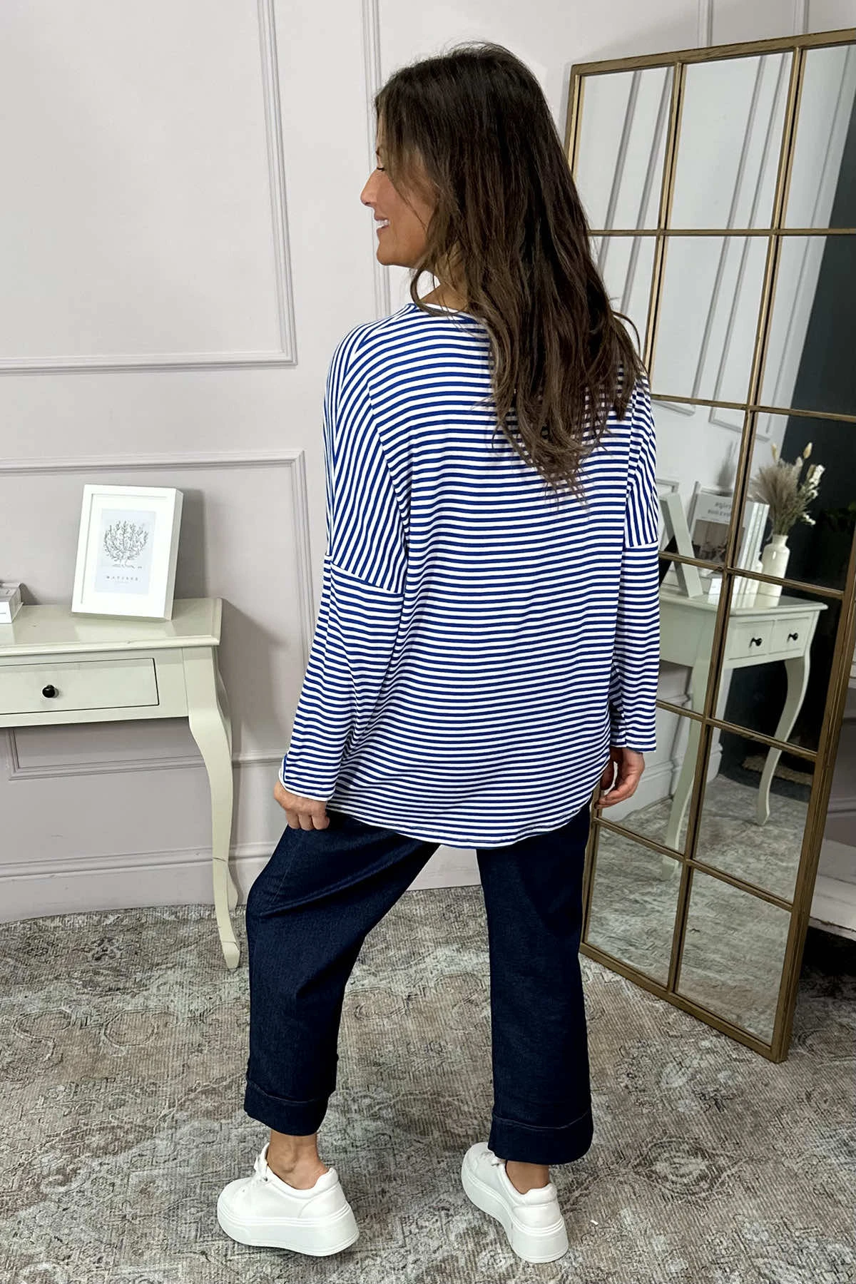 Frances Stripe Sweat Top Cobalt 6 Frances Stripe Sweat Top Cobalt - Image 4