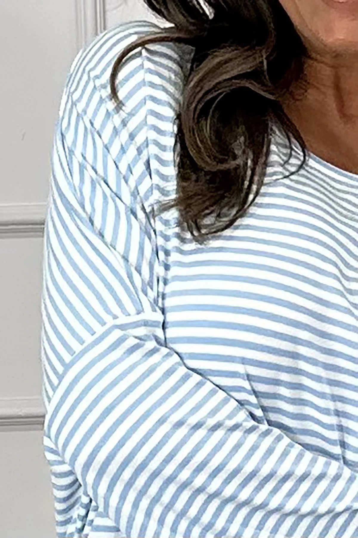 Frances Stripe Sweat Top Light Blue 5 Frances Stripe Sweat Top Light Blue - Image 3