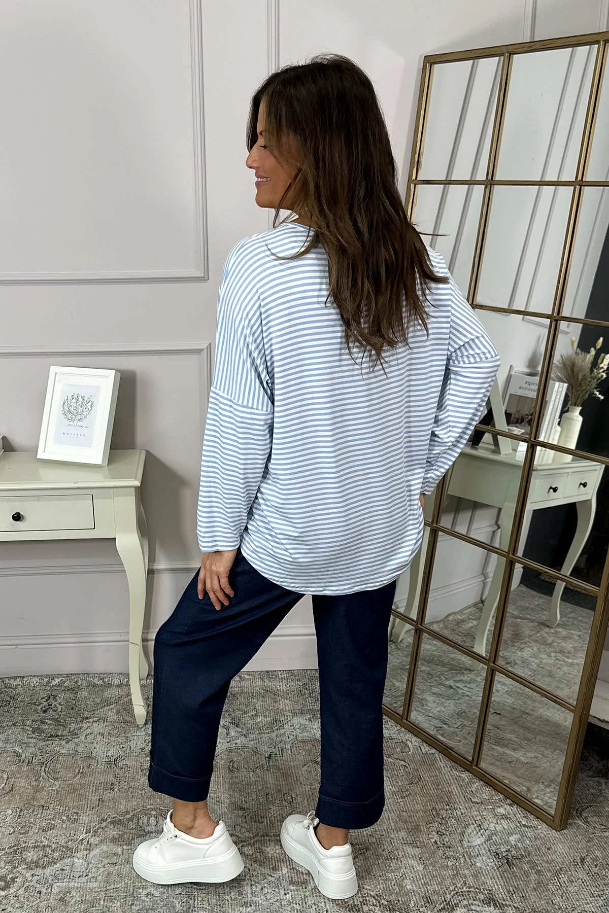 Frances Stripe Sweat Top Light Blue 6 Frances Stripe Sweat Top Light Blue - Image 4