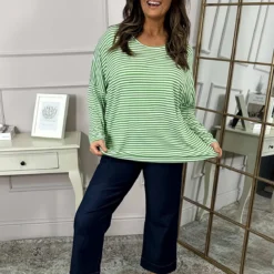 Frances Stripe Sweat Top Green -Kitandkaboodal Store IMG 2910 b9be71e5 3c14 40a2 a94b cbbe2c71651f