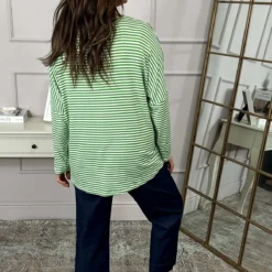 Frances Stripe Sweat Top Green -Kitandkaboodal Store IMG 2925 c5656909 9785 44fd 80ff 548aeb4cc0d1