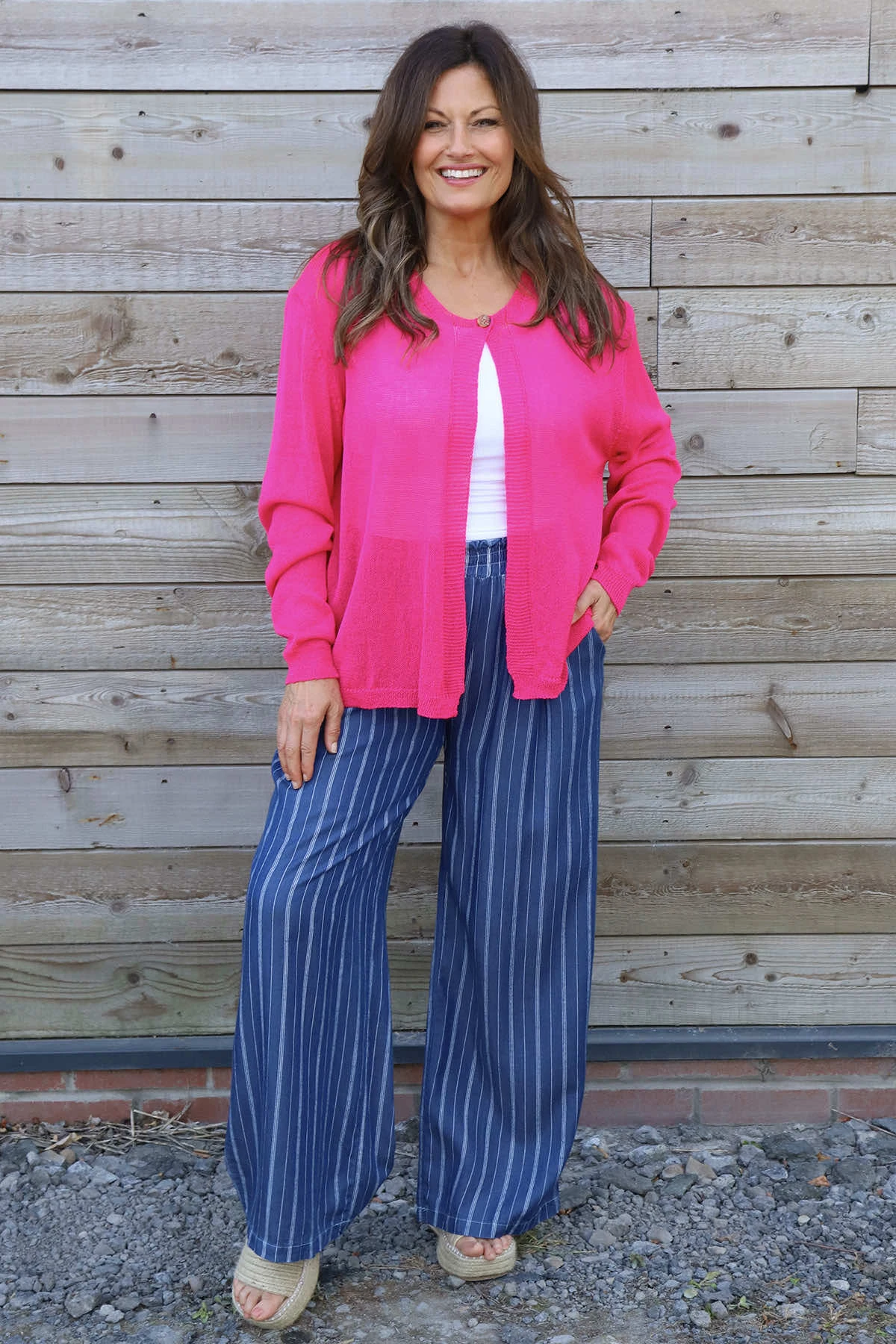 Leandra Knit Cardigan Hot Pink 4 Leandra Knit Cardigan Hot Pink - Image 2