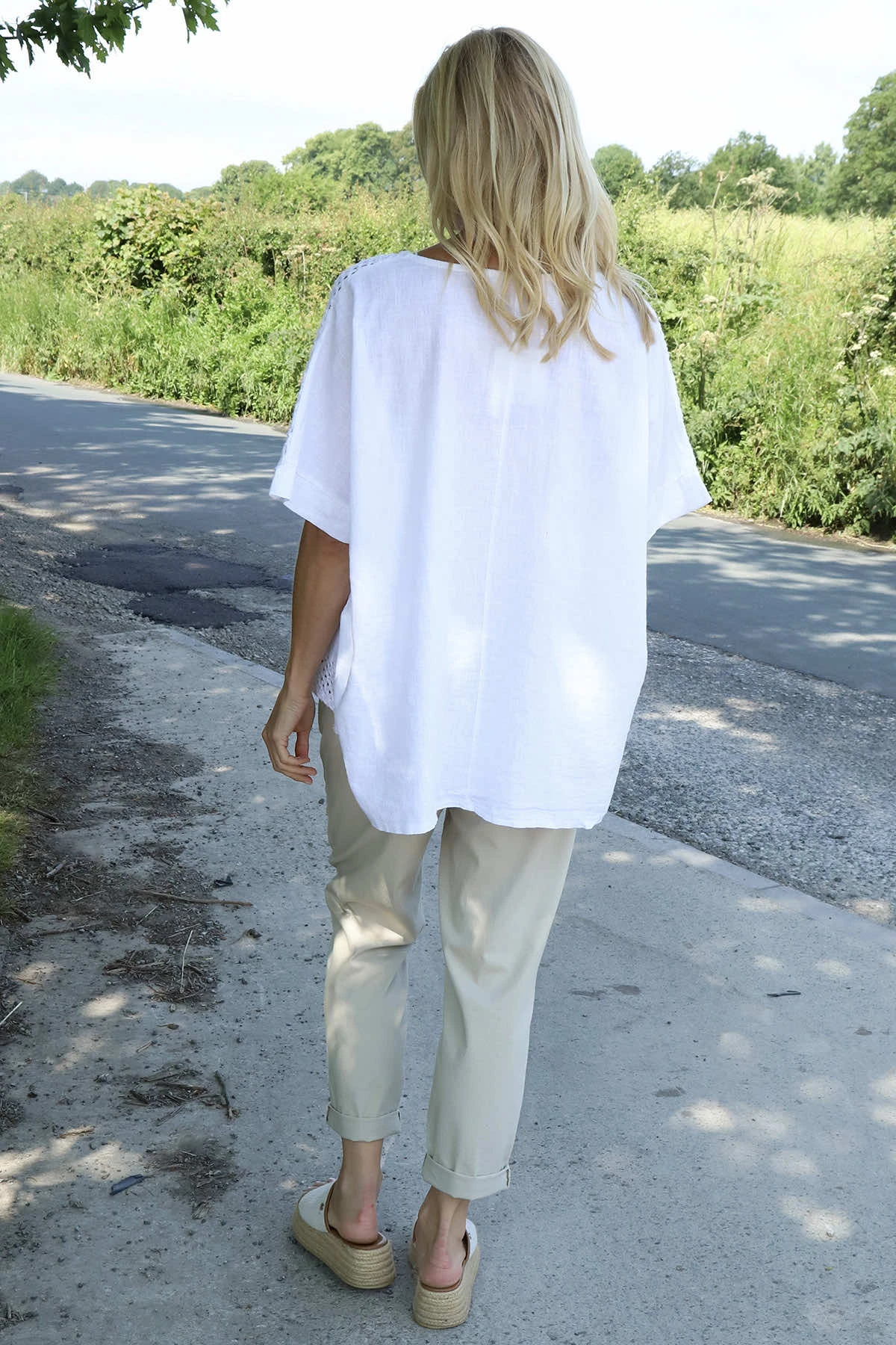 Kristiana Crochet Detail Linen Top White 6 Kristiana Crochet Detail Linen Top White - Image 4