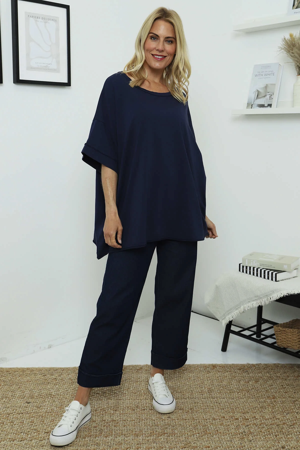 Orchid Cotton Top Navy 4 Orchid Cotton Top Navy - Image 2