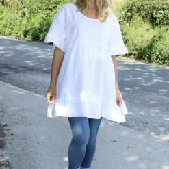 Pamber Linen Tunic White
