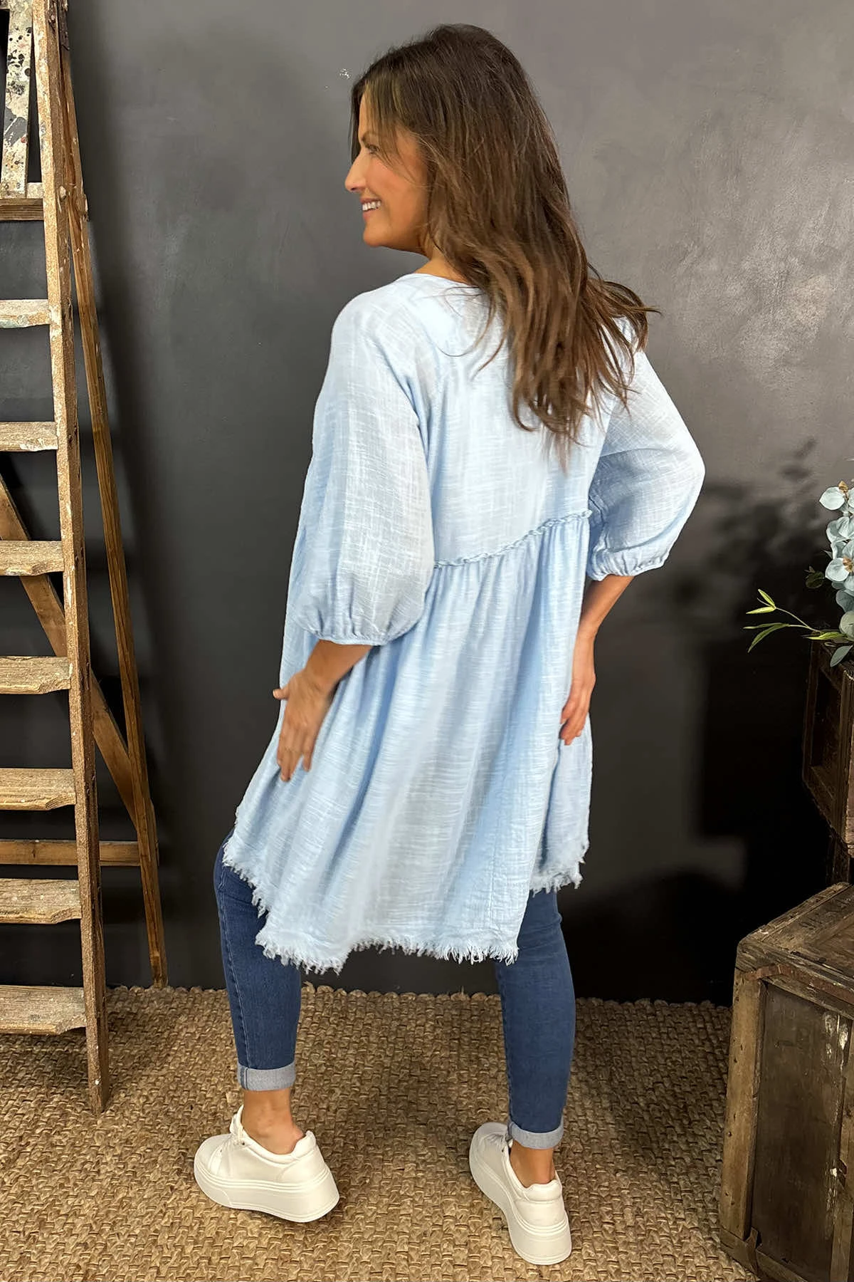 Kadenzia Cotton Tunic Light Blue 6 Kadenzia Cotton Tunic Light Blue - Image 4