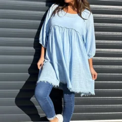 Kadenzia Cotton Tunic Light Blue
