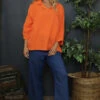 Marsha Crinkle Cotton Top Orange -Kitandkaboodal Store IMG 3011 4c960242 5148 458a a7af a986779116ed